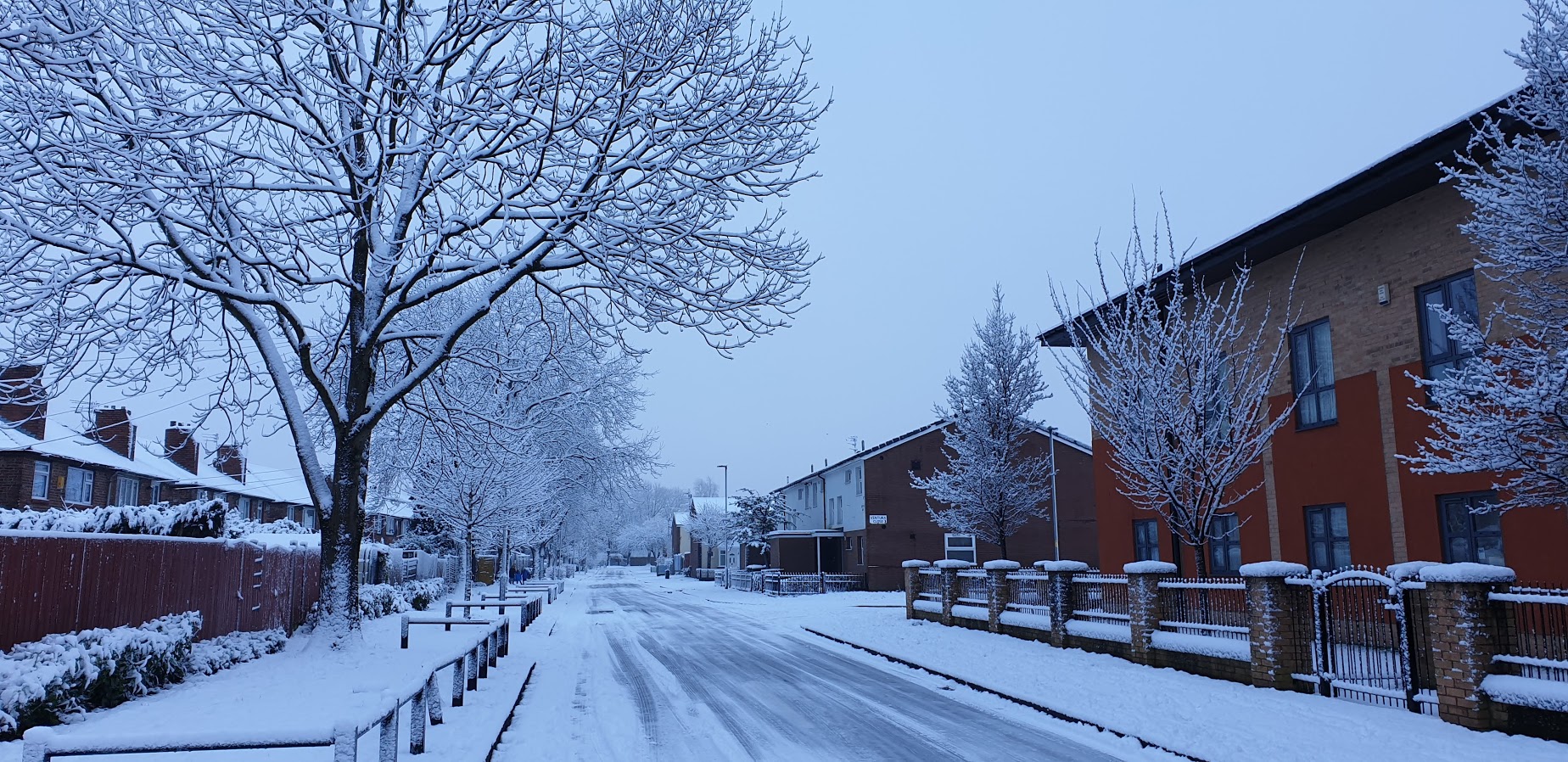 Fallowfield durante a neve