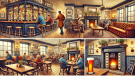 A cozy and bustling traditional British pub