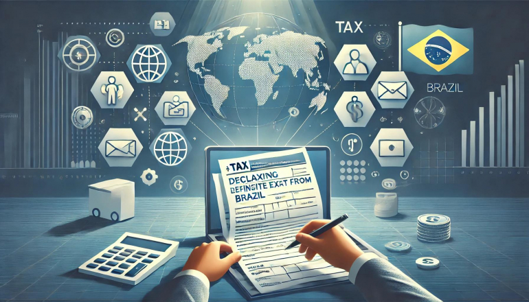 An illustration of a person filling out tax forms