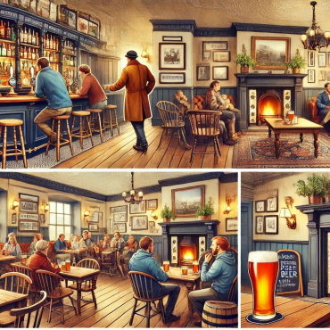 A cozy and bustling traditional British pub A cozy and bustling traditional British pub